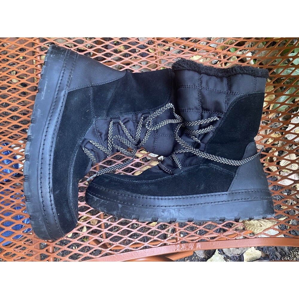 BARETRAPS LANCY LEATHER UPPER FAUX FUR BLACK WOMEN'S BOOTS US 8.5 M